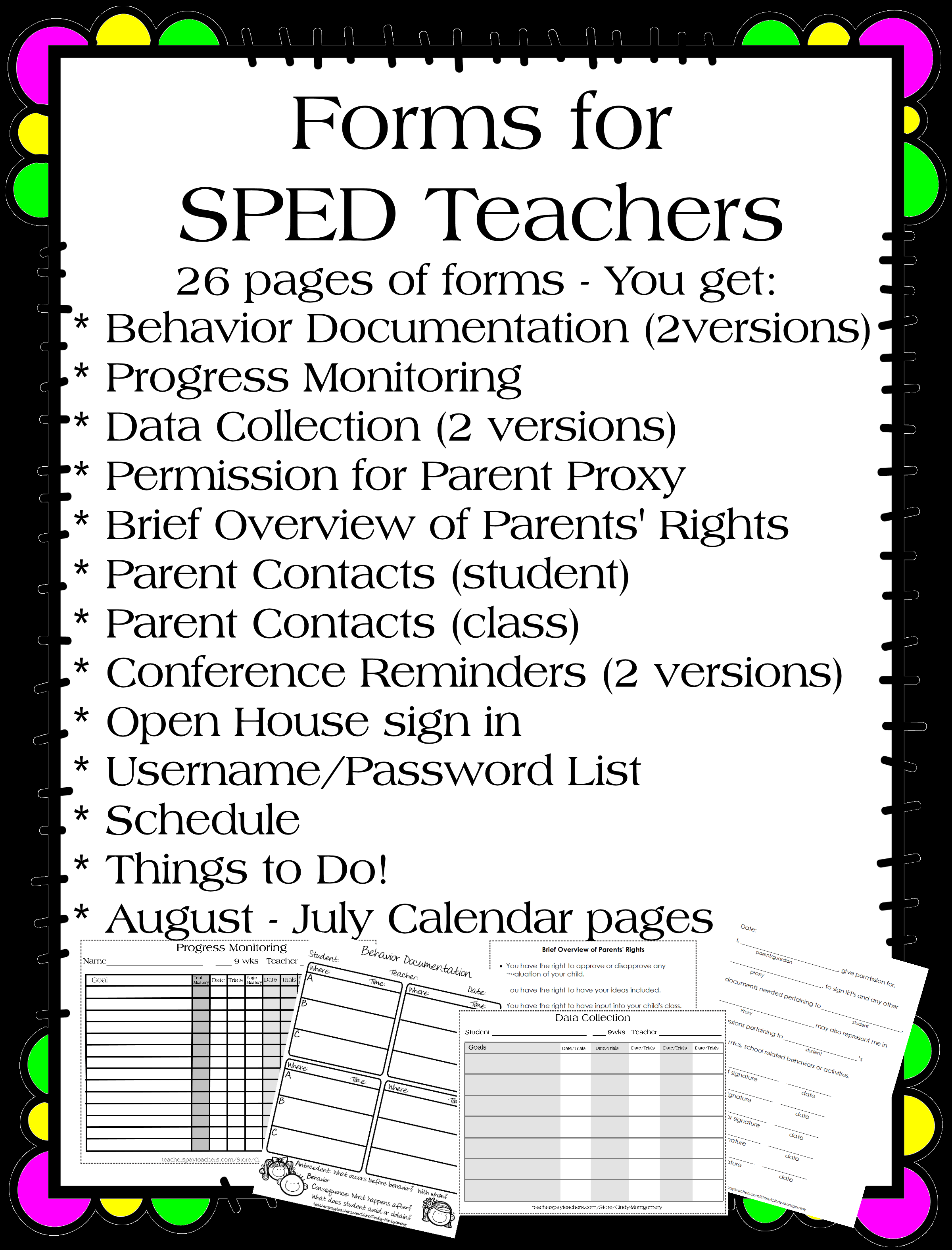 Forms For SPED Teachers Every Day Is The Weekend